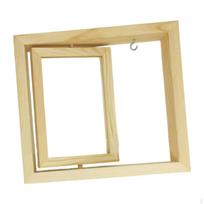 Rotating Picture Frame Tabletop Display Decoration DIY Photo Ornament for Weddings beige