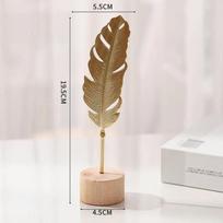 1pcs Gold ginkgo biloba feather metal model handmade sculpture tabletop crafts Bedroom kitchen wine cabinet home decor photo white