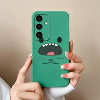 Phone Shell For Samsung A05 A36 A56 A26 S25 Plus Ultra F14 A05S A16 Case Liquid Silicone Lovely Dinosaur Cover Shockproof Protective For Samsung Capas Samsung S25 5G blue