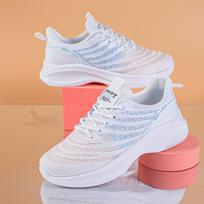 Breathable Lace-up Women's Running Shoes Air Cushioned Sports Shoes with Lightweight Netting Outdoor Sports Training Shoes 35 gray