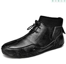 Vyriški Batai Laisvalaikio Motociklininko Žieminiai Batai Vandeniui Atsparūs Sportbačiai Prabangūs Avalynės Elementai Juodi Džentelmeno Verslo Batai Pliušiniai Ankle Boots 42 juoda
