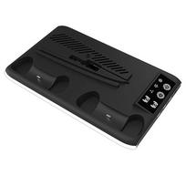 PS5/PS5 Slim Cooling Fan Stand with RGB Lights Dual Controller Charging Dock Headphone Holder Multiple USB Ports Anti-Slip Silicon Pads 30*19*3.2cm juoda