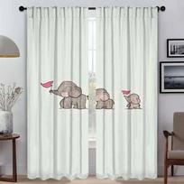 Kitchen Curtains for Bedroom Elephant Carton Living Room Curtain Halloween Decoration Home Interior Curtains 2 Pieces Shades W50xH70cmx2pcs-CL