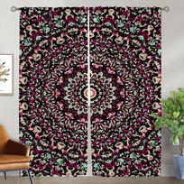 Elegant Room Curtains for Living Room Trippy Vibrant Mandalas Tulle for Bedroom Home Interior Curtains 2 Pieces Window Curtain W50xH70cmx2pcs-CL