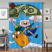 Window Kitchen Curtains for Living Room 2 Pieces Blackout Curtains Door Curtain A-adventure Time Partition Bedroom Decoration W50xH70cmx2pcs-CL