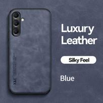 KEYSION Luxury Retro PU Leather Case for Samsung A56 5G A36 A26 Soft Silicone+PC Shockproof Phone Cover for Galaxy A06 4G for Samsung A56 5G mėlyna