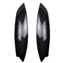 1 Pair Car Head Lamp Eyebrow Eyelids Sticker Trim Cover Glossy Black/Carbon Fiber for Volkswagen Golf MK5 GTI R 2005-2007 gray