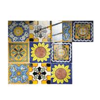 10pcs Retro Mandala Pattern Surface Crystal Tiles Sticker Waterproof Murals Self-Adhesive Decorative for Kitchen Bathroom