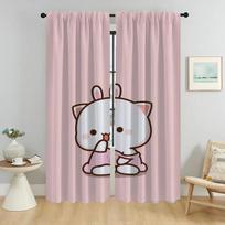 Curtains for Living Room Curtain for Room 2 Panel Peach Mochi Cat Partition Home Interior Curtains Halloween Decoration Shades W50xH70cmx2pcs-CL