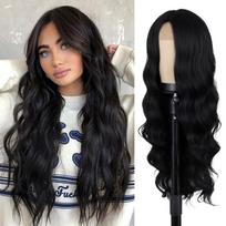Sintetinis ilgas banguotas perukas Ilgi šviesūs perukai Natūraliai atrodantys plaukai Moterims Perukai Helovino kostiumui Cosplay perukai 60CM gray