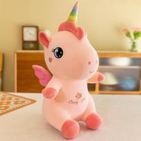 Unicorn Plush Toy Rainbow Pony Soft Skin friendly Unicorn Doll Children's Toy Birthday Gift Plush Unicorn with Wings 30cm