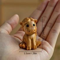 Mediniai kinų zodiako gyvūnai Rankų darbo drožinėti „Pasidaryk pats“ papuošalai Pakabukai karoliams Raktų pakabukai Papuošalų aksesuarai brown