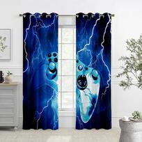Cartoon Black and White Game Electronic Controller Curtain, 2 Panels, Children's Room, Bedroom, Study, Decorative Window W50X130H(CM)X2PCS&Rod pocket gray