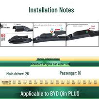 Suderinamas valytuvo šepetėlis BYD Qin PLUS DMI/DM-i/Champion Edition/EV - Tylus berėmis guminis šepetėlis