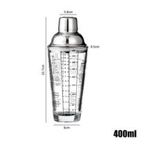 400/600ML Stiklinis kokteilių plakiklis Rankinis plakiklio puodelis su skalėmis Citrinų pieno arbatos plakiklio puodelis Dangtis iš nerūdijančio plieno Vyno gėrimų maišytuvas Baras