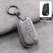 For Citroen C2 C3 C4 C5 C6 C8 DS4 for Peugeot 107 207 306 307 407 308 607 New Sheepskin Car Flip Key Case Cover Shell Fob For Citroen
