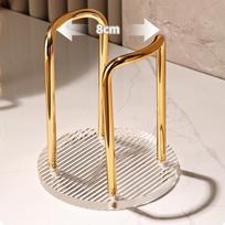 Disposable Cup Storage Holder Water Tea Cups Dispenser Rack Shelf with Longer Stick Mug Display Stand Home Organizer Single Cup beige