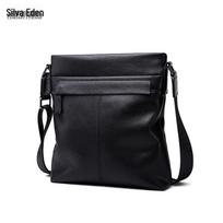 Shihua Eden Genuine Leather Men's Vertical Shoulder Messenger Bag - Trendy Korean Business Casual Backpack 8 inch