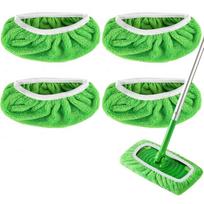 Wet and Dry Flat Swiffer Mop Cover Reusable Mop Pads 8 Pack Washable Swiffer Pads for Surface/Hardwood Floor Cleaning žalia