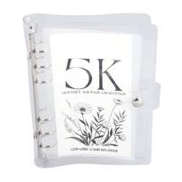 Budget Binder 6 Hole Transparent Soft Waterproof Portable PVC Savings Challenge Book for Card Money white