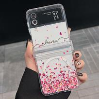 3PCS Foldable Shockproof Case for Samsung Z Flip6 Flip5 Flip4 for Magsafe Magnetic Colorful Love Hearts Pattern Clear Hard Pc Slim Case Cover Samsung Z Flip6