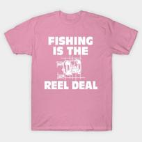 T Shirt Women Fishing Is The Reel Deal Harajuku Print Kawaii Tshirt Summer Short Sleeve Female T-Shirt Top Tee S rožinė
