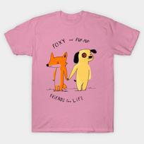 Marškinėliai Moterims Foxy And Pup Pup Draugai Visam Gyvenimui Harajuku Spaudinys Kawaii Marškinėliai Vasaros Trumpomis Rankovėmis Moteriški Marškinėliai Viršus S