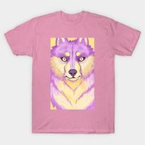 T Shirt Women Purple Wolf Harajuku Print Kawaii Tshirt Summer Short Sleeve Female T-Shirt Top Tee S rožinė