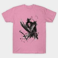 T Shirt Women Japan Samurai Katana Harajuku Print Kawaii Tshirt Summer Short Sleeve Female T-Shirt Top Tee S rožinė