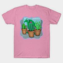 T Shirt Women Dragon Hiding With Cacti Harajuku Print Kawaii Tshirt Summer Short Sleeve Female T-Shirt Top Tee S rožinė