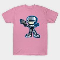 T Shirt Women Robocop Harajuku Print Kawaii Tshirt Summer Short Sleeve Female T-Shirt Top Tee S rožinė