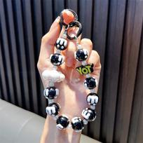 Karoliukų grandinėlė raktų pakabukas mobiliajam telefonui: Kūrybingas debesis pakabukas, rankinės pakabukas ir ausinių dėkliuko aksesuaras juoda