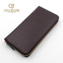 Unisex Piniginė su užtrauktuku: Vyriška ir moteriška monetų bei kortelių piniginė 20x10x2.5 cm kava