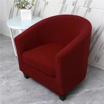 1Set Arc Seat Sofa Cover Stretch Spandex Washable Club Armchair Slipcover Relax Single Seat Tub Couch Cover With Cushion Covers black