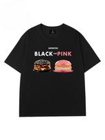 Summer Fashion Heavyweight Retro Men's Burger 100% Cotton Printed Round Neck High Quality Casual Fitness Street T-shirt S smėlis