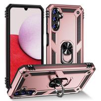 Dėklas Samsung Galaxy A14 A24 A34 A54 Šarvuotas Magnetinis Metalinis Žiedas Smūgiams Atsparus Galinis Dangtelis Galaxy A04 A04S A04E Buferis For Galaxy A14 4G rožinio aukso spalvos