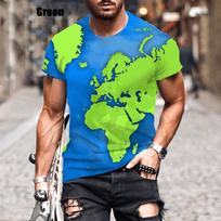 New Fashion Summer Hot Sale 3D Map Men's/women's T Shirt 3D Print Short-sleeved Men's Tops Clothing Plus Size S