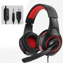 USB Rgb Light žaidimų ausinės su mikrofonu PC kompiuteriui Xbox One Professional Gamer erdvinis garsas Rgb Light raudona