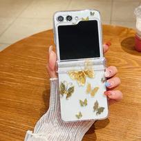 Skaidrus dėklas Samsung Galaxy Z Flip6 Flip5 Flip4 su drugelio raštu, sulankstomas skaidrus dangtelis Samsung Galaxy Z Flip 6 5 4 3 For Galaxy Z Flip5