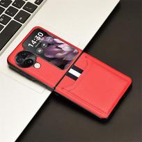 For OPPO Find N3 Flip N2 Flip Litchi PU genuine leather outer card mobile protective case upper and lower folding screen OPPO Find N3 Flip red