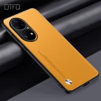 „Huawei P50 Pro“ dėklas, odinis dangtelis „Coque Funda“ smūgiams atsparus prabangus odinis dėklas, skirtas „Huawei P50 P50 Pro“ Huawei P50 Pro geltona