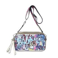 Women's square shoulder bag Graffiti Crossbody Camera Bag Fashion gray