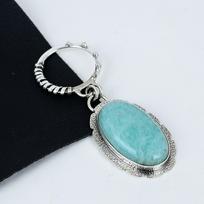 Natural Amazonite Gemstone Silver Pendant in 925 Sterling Silver- Handmade Design, Everyday Wear Jewelry, Unique Pendant Party Wear Gifts 2.36" žalia