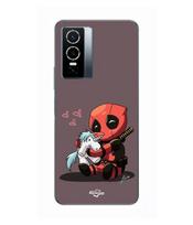 Case For Vivo Y76 5G Baby Deadpool with Unicorn Maniacase juoda