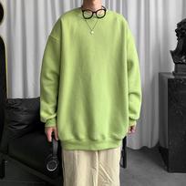 Men's Trendy Hong Kong Style Long-Sleeve Sweatshirt - Versatile, Loose-Fit Solid Color for Couples and Students, New Autumn Top 5XL