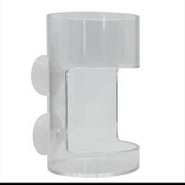 Fish Feeder Polystyrene Aquarium Feeding Ring Floating Food Tray Transparent Feeder Square Circle With Suction Cups gray