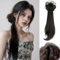 MISS WIG Synthetic Claw Clip In Ponytail Extension New Chinese Style Ponytail Low Braid Hairstyle One-Piece For Women Daily Wear 45cm