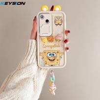 KEYSION Cute Ear 3D Cartoon Case for VIVO V30 5G with Bracelet Soft Silicone Shockproof Phone Back Cover for VIVO V30 5G for VIVO V30