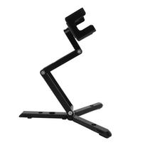 Cell Phone Holder Multifunctional Aluminum Alloy Folding Mobile Phone Holder with Expandable Tripod black