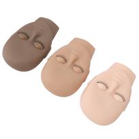 3pcs Lash Mannequin Head with Replaceable Eyelid Reusable Eyelash Extension Mannequin for Practice beige